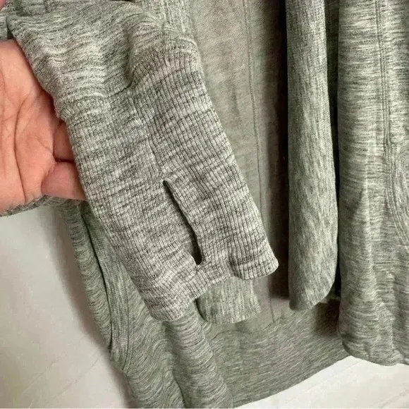 Athleta Open Cardigan Sweater Womens Sz XXS Gray Modal Blend Pockets Thumbholes‎ - Image 11