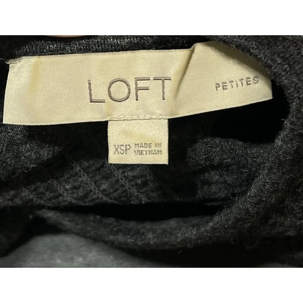 Loft Petite T-Shirt Dress Babydoll Charcoal Smocked Short Sleeve Size XSP Extra - Image 4