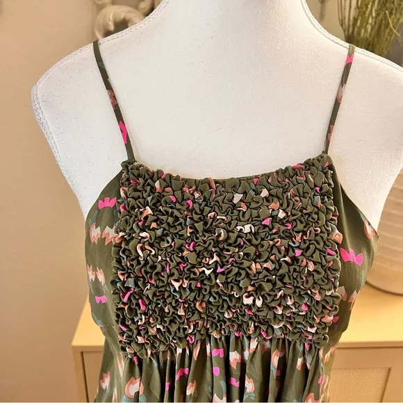 RACHEL COMEY Green Silk Midi‎ Dress Size Small - Image 2