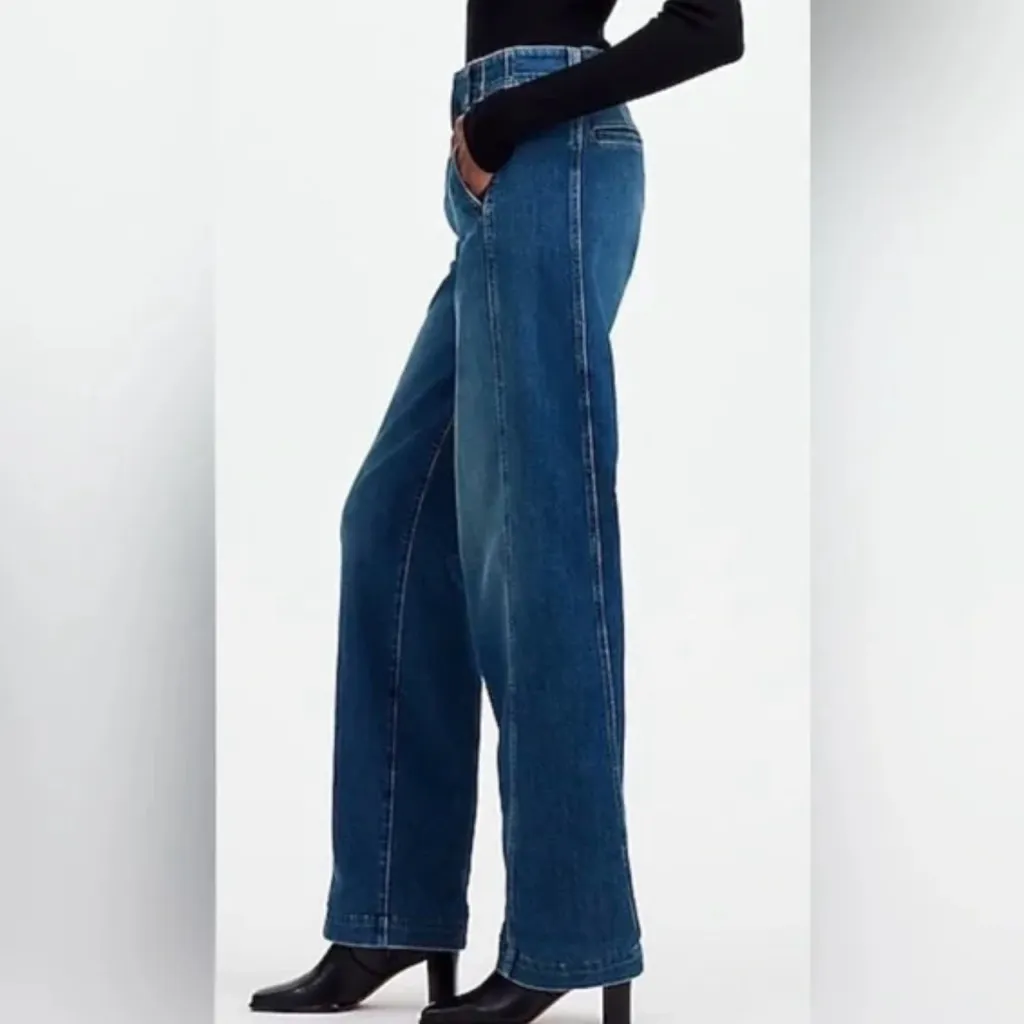 Madewell Tapered Denim Trousers High Rise Comfort Barrel - Image 2