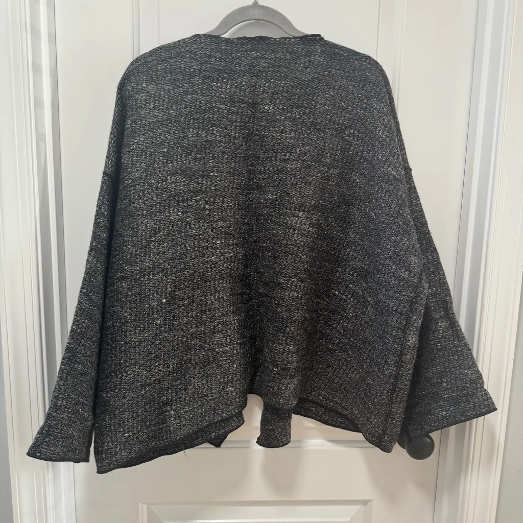Eskandar size 1 Wool Hemp Blend Grey Boxy Open Cardigan US size Medium 10 - Image 13