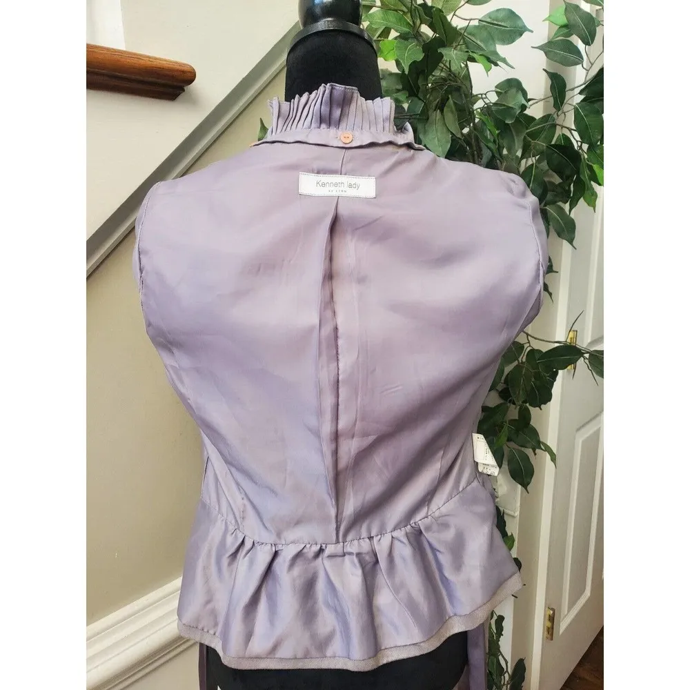Kenneth Lady Women's Purple Polyester Long Sleeve One Button Blazer Size 40 - Image 10