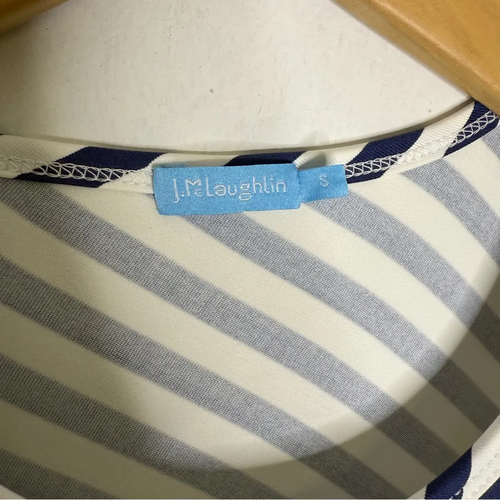 J.McLaughlin Elora Dress Bangle Stripe Blue White Size Small - Image 5