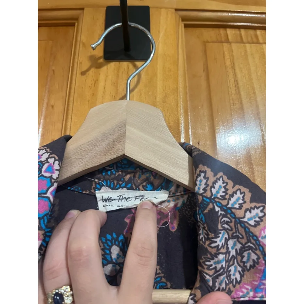 We The Free Free People Poolside Boyfriend Paisley Button Down Shirt Size XS - Image 3