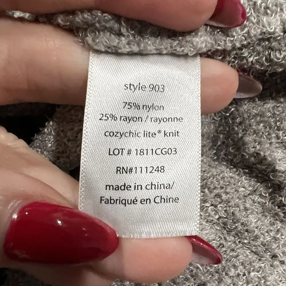 Barefoot Dreams Sz S/M Cardigan Sweater CozyChic Lite Island Wrap Open Waterfall - Image 8