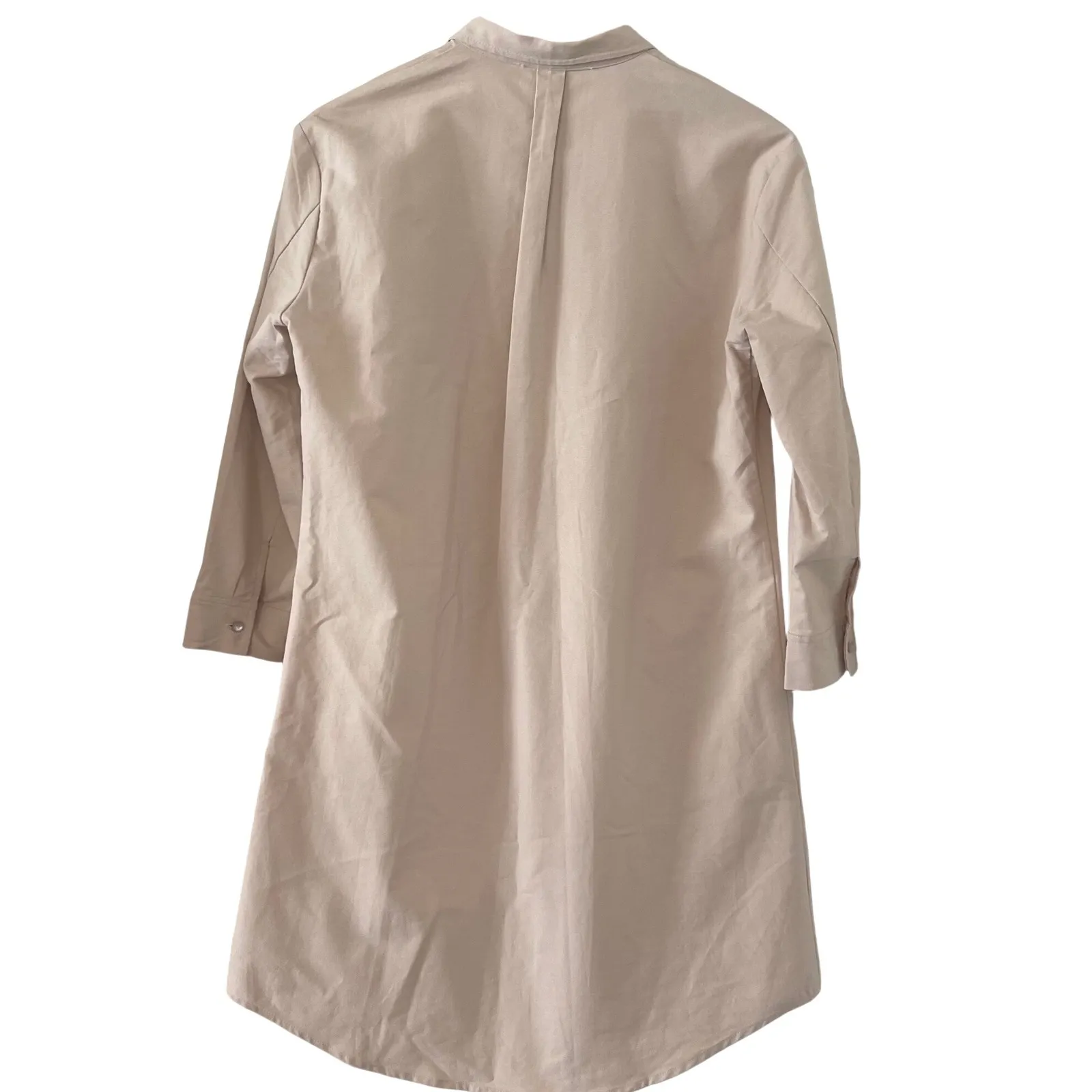Pomander‎ Place Polly Womens XS Beige 3/4 Sleeve Button Up Shirt Dress Tan - Image 6
