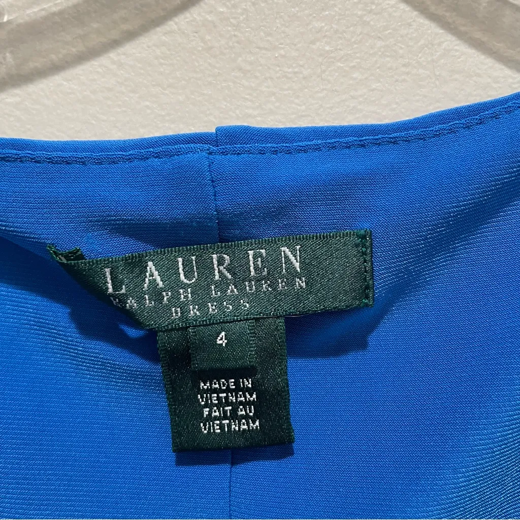 Lauren Ralph Lauren Cowl Neck Sheath Dress Blue Women’s Size 4 - Image 7
