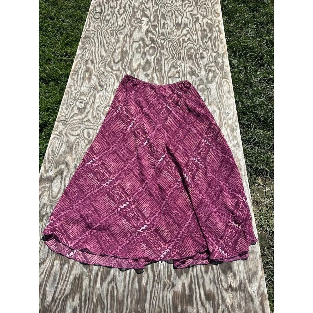 Jonathan Martin Skirt Size Medium Lined Polyester Purple Fairy Boho Y2k Cottage - Image 7