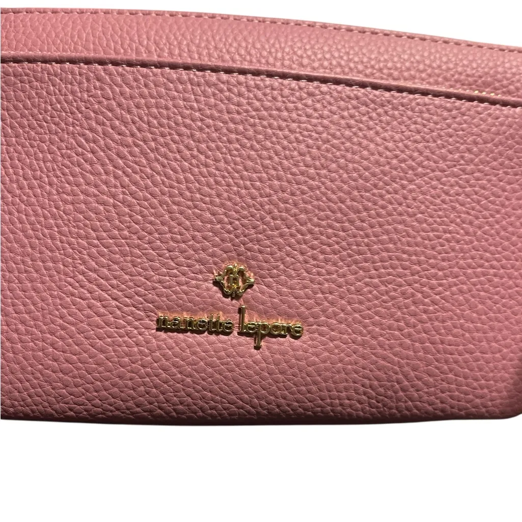 Nanette Lepore Mandy Wristlet Clutch in Bedrose Color with Tan Interior - Image 3