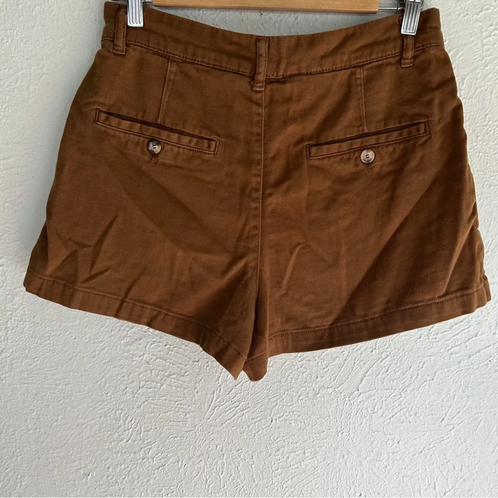 Free People Billie Chino High Rise Shorts Brown Sz 4 - Image 4