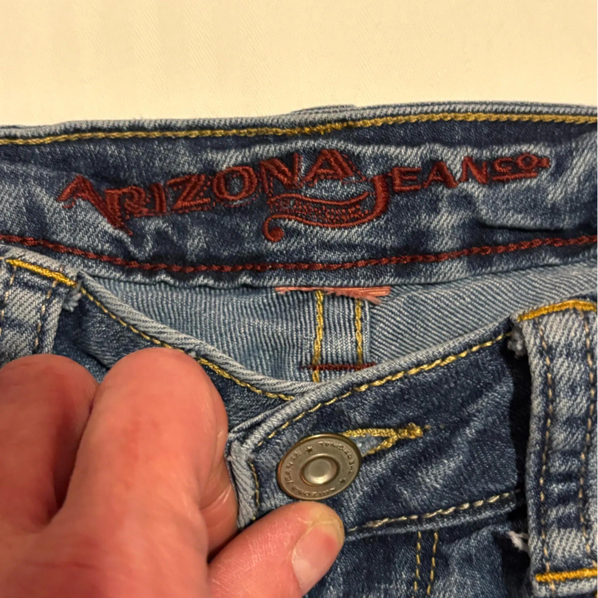 Arizona Jean Co. Denim Blue Cut Off Shorts Sz 1 - Image 3