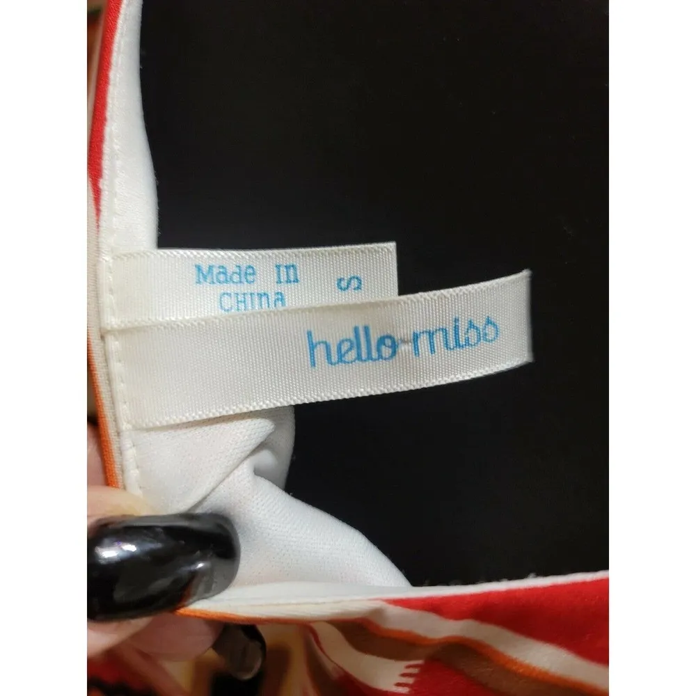 Hello Miss Women Multicolor Polyester Round Neck long Sleeve Knee Length Dress S - Image 8