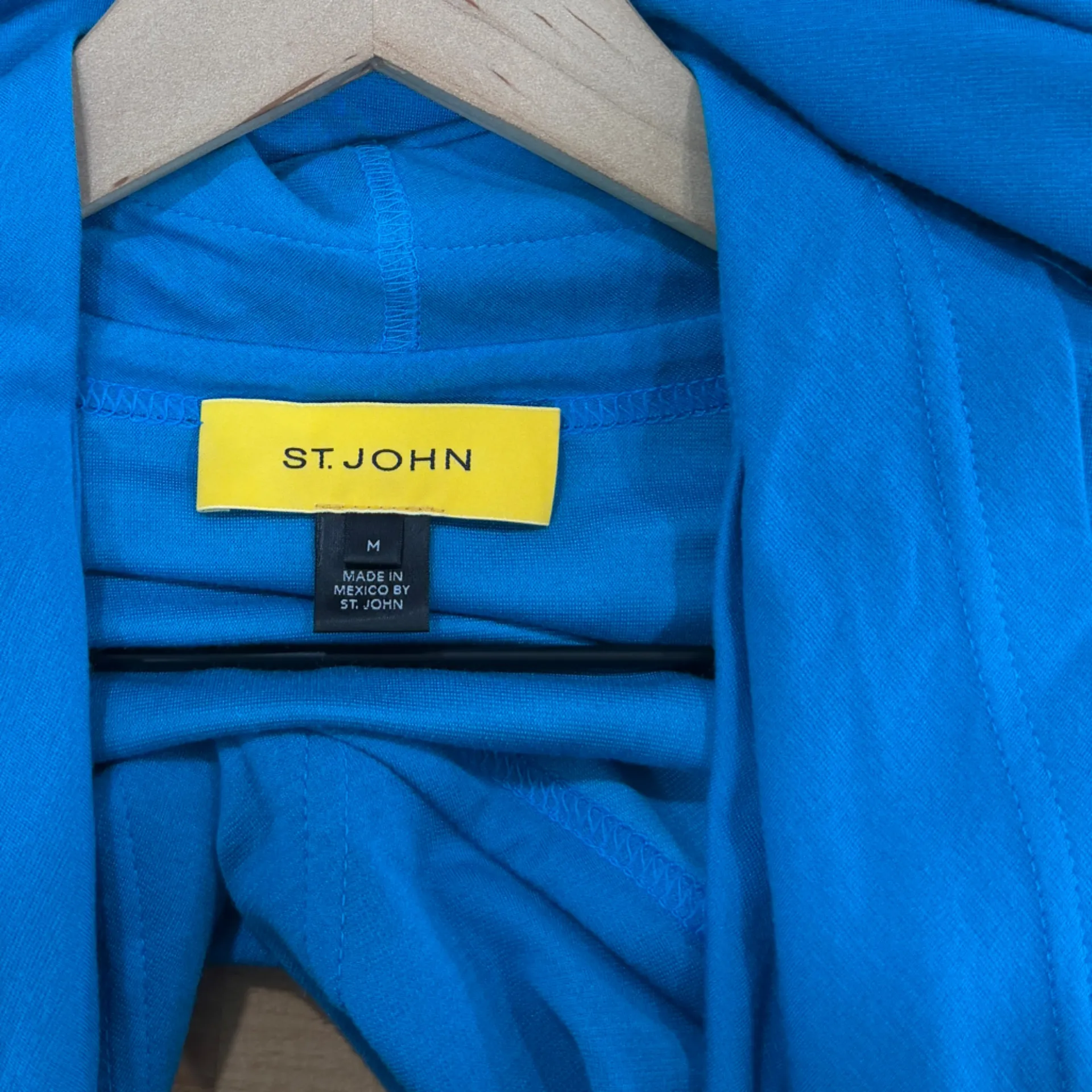 St. John Yellow Label Casual Jersey Knit Jacket in Turquoise Blue size Medium - Image 4