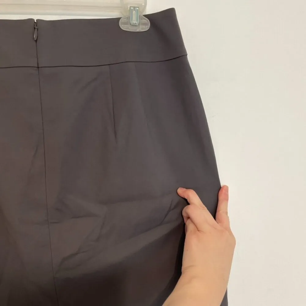 CLASSIQUES ENTIER Gray Grey Pleated Pleat Zipper Detail Tulip Skirt Pencil Skirt - Image 16