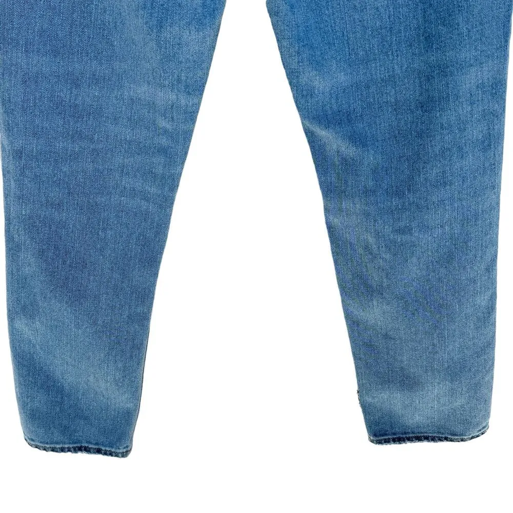 American Eagle SZ 6 Mom Jeans Distressed Rips High-Rise Zip-Fly Pockets Blue - Image 7