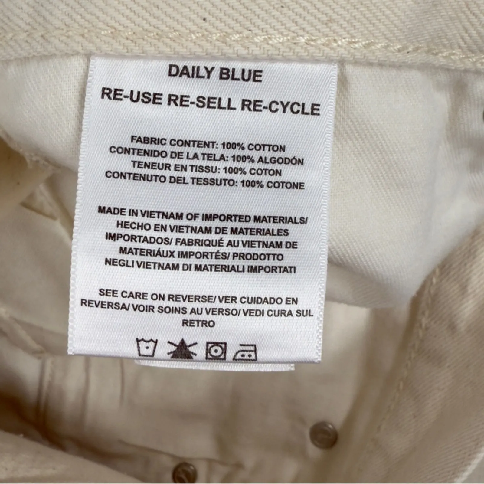 Daily Blue By AG Hype Classic Cropped Straight Leg High Rise Jeans Bone 27 NEW White - Image 14