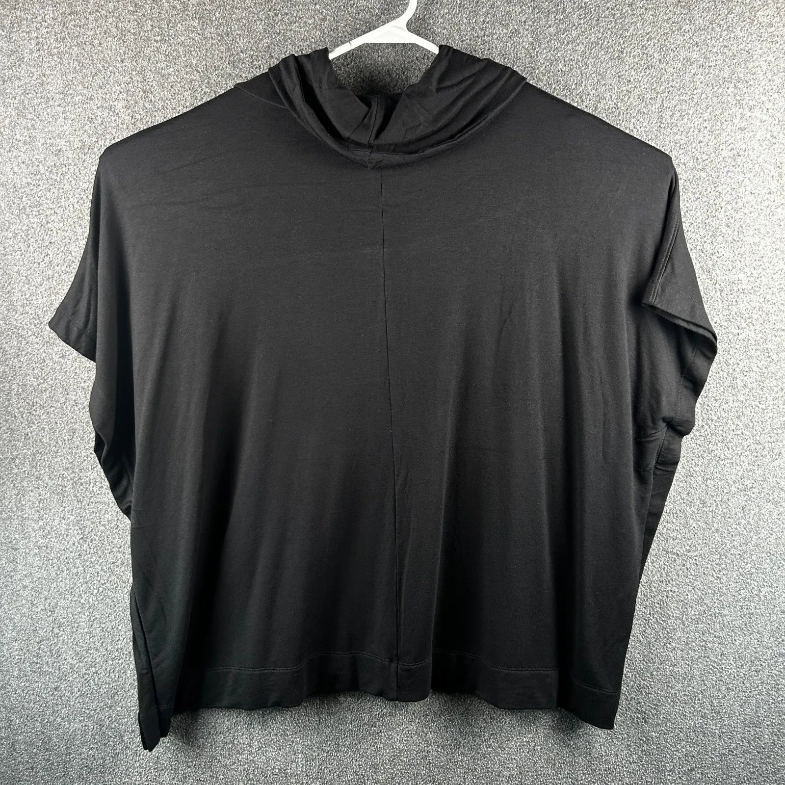 LOFT Outlet Women's Black Jersey Knit Cowl Neck Poncho‎ XS/S Cozy Sweater Wrap - Image 8