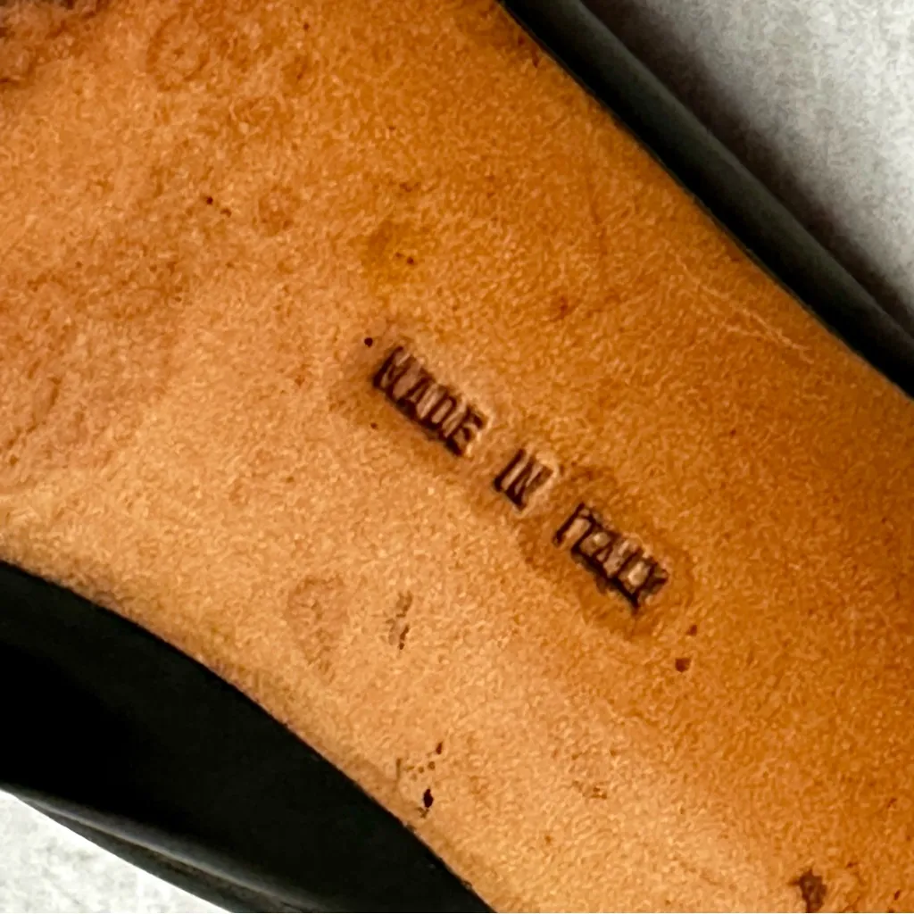 Salvatore Ferragamo Black Leather Slingback Block Heels Office Siren Classic Vtg - Image 10