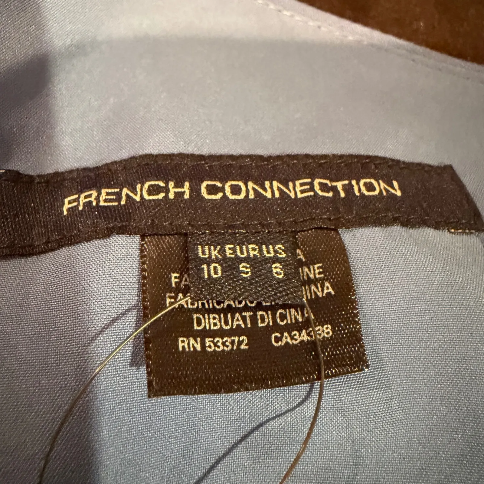 French Connection Whisper One Shoulder Envelope Mini Dress Women's 6 Blue Party‎ - Image 7