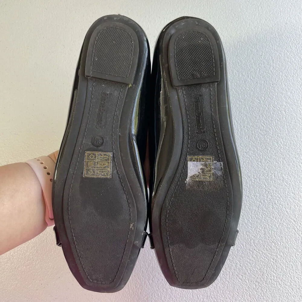 Pierre Dumas Women's Moni 66 Black Faux Patent Flats Slip-On Shoes Size 8M - Image 8