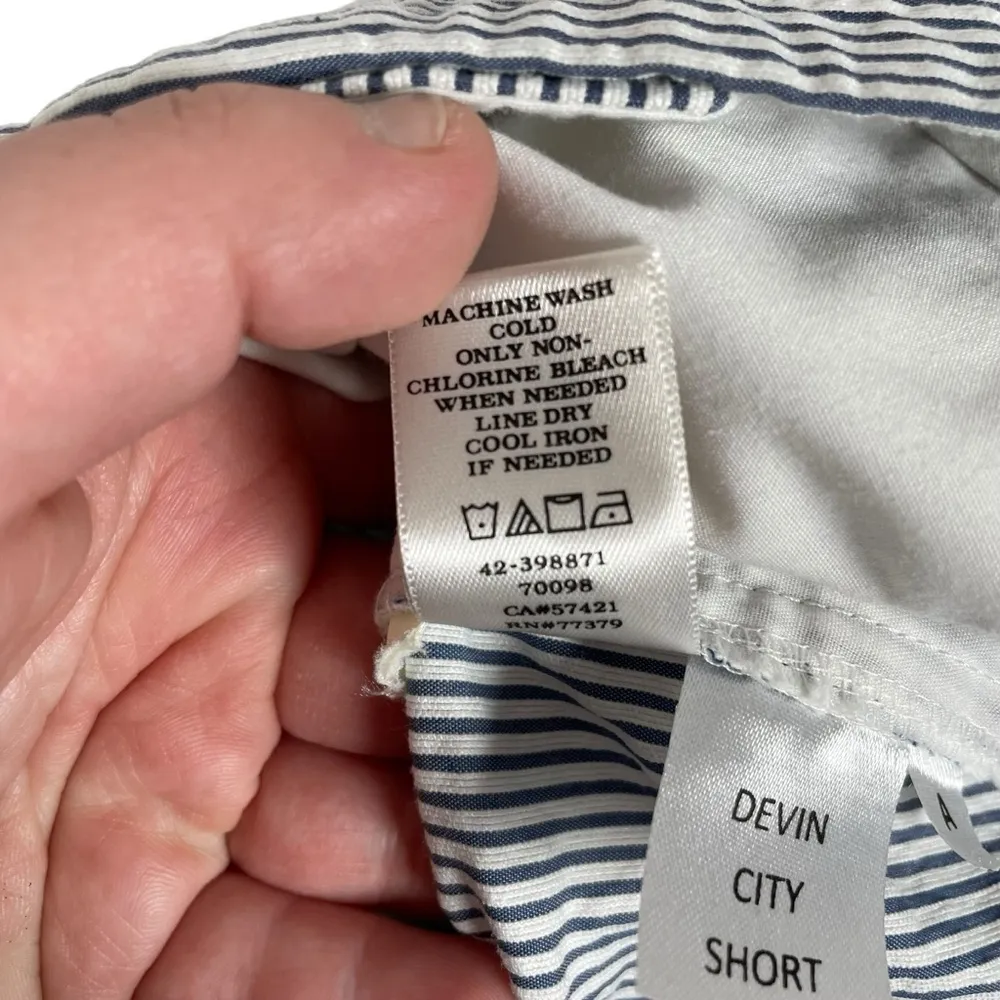 Ann Taylor Devin City Shorts in Blue/White Pinstripe Seersucker Size 6 - Image 11