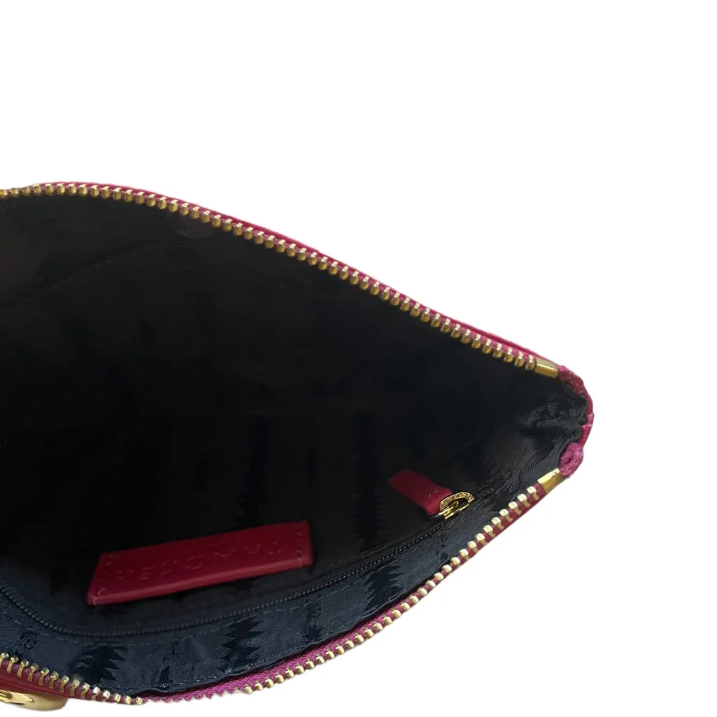 NWT THACKER GIA POUCH & CARD CASE Ring Wristlet Clutch RED LEATHER Pink - Image 6