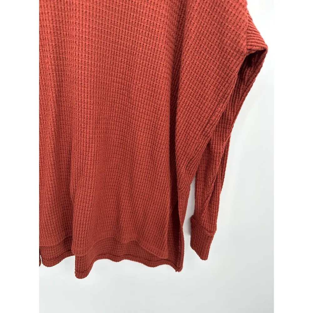 American Eagle AEO Rust Red Long Sleeve Thermal Shirt Women's Size Small S - Image 3