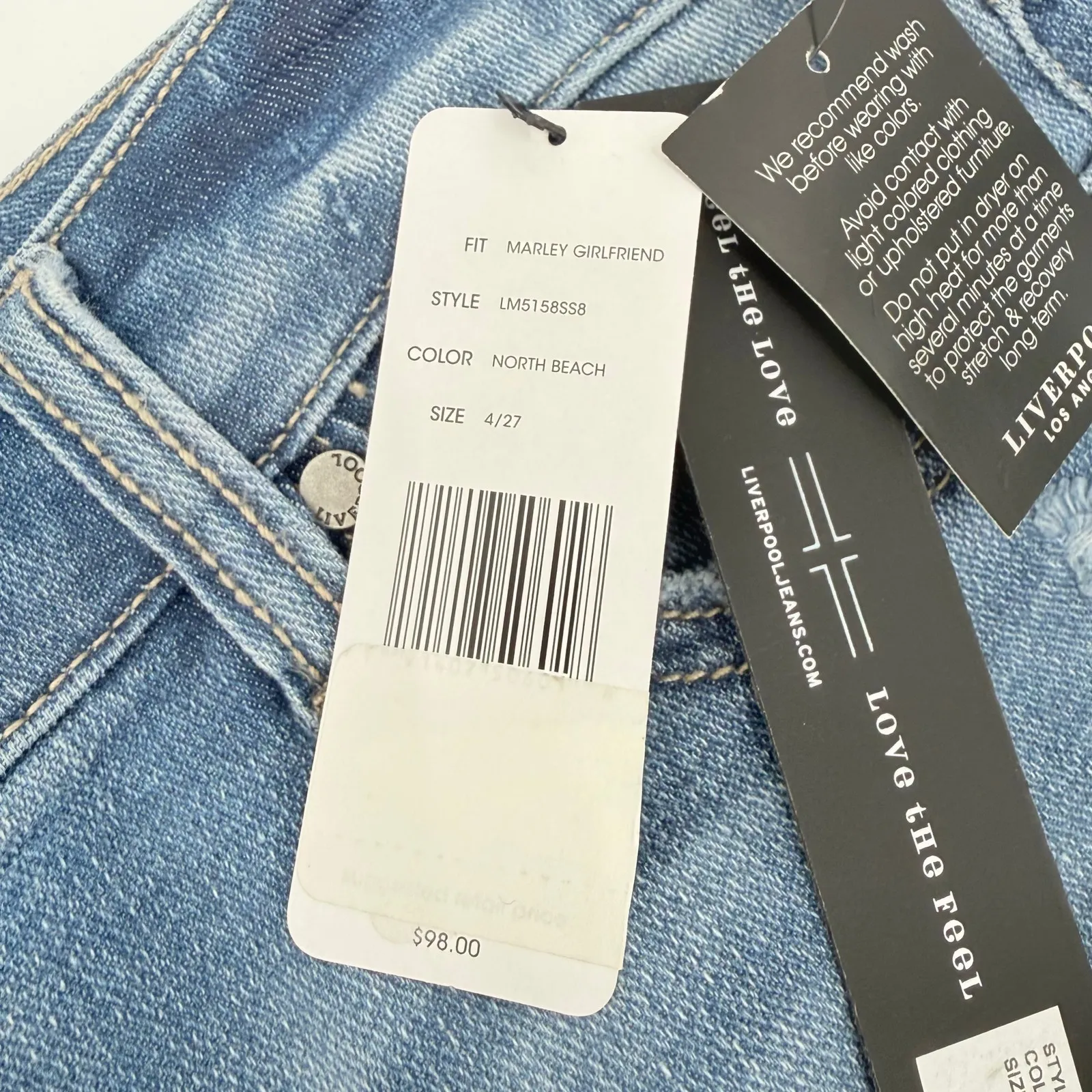 Liverpool Jeans Women's SZ 4/27 NWT Marley Girlfriend North Beach Denim Distress - Image 5