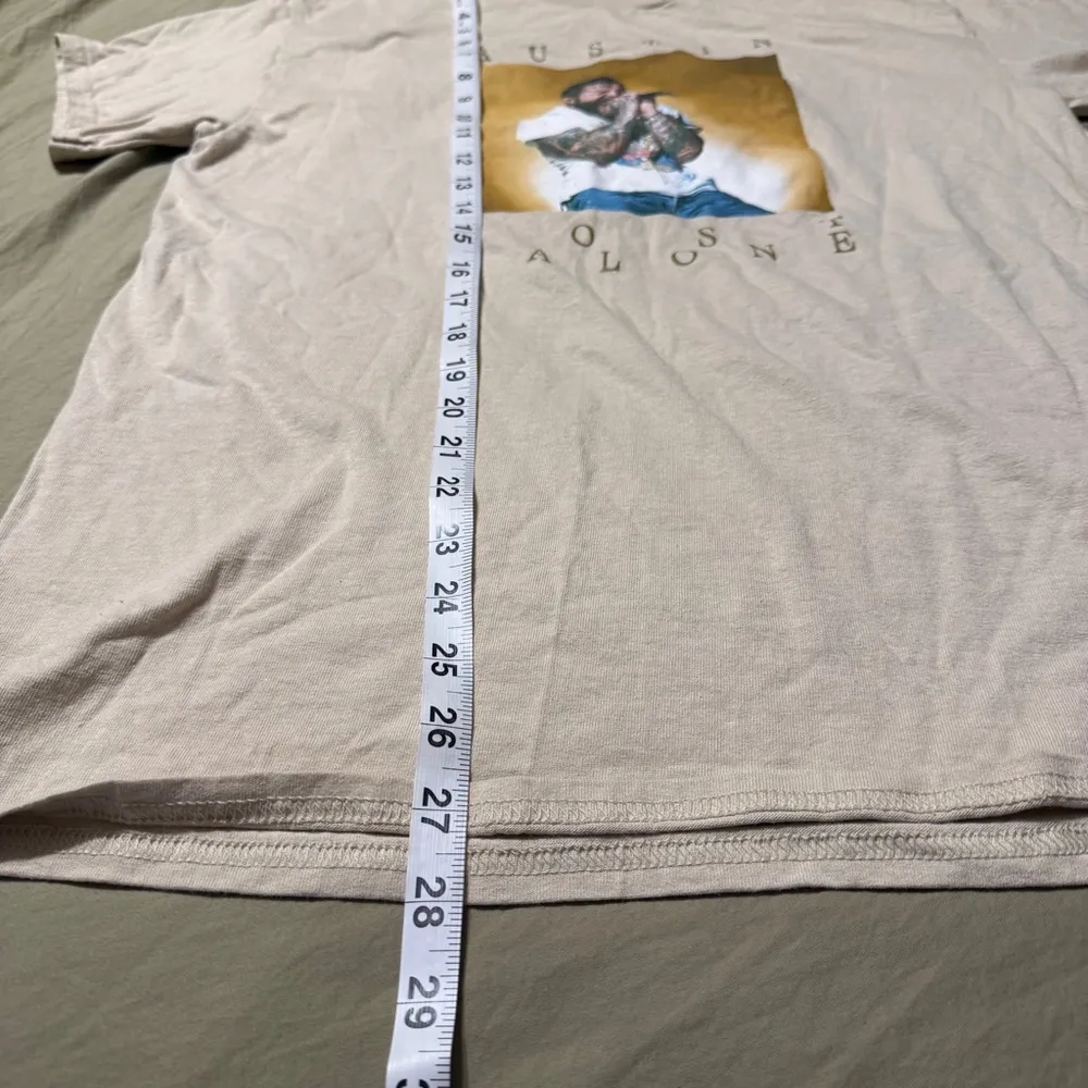 Post Malone Unisex Graphic Beige Tee Large Tan - Image 5