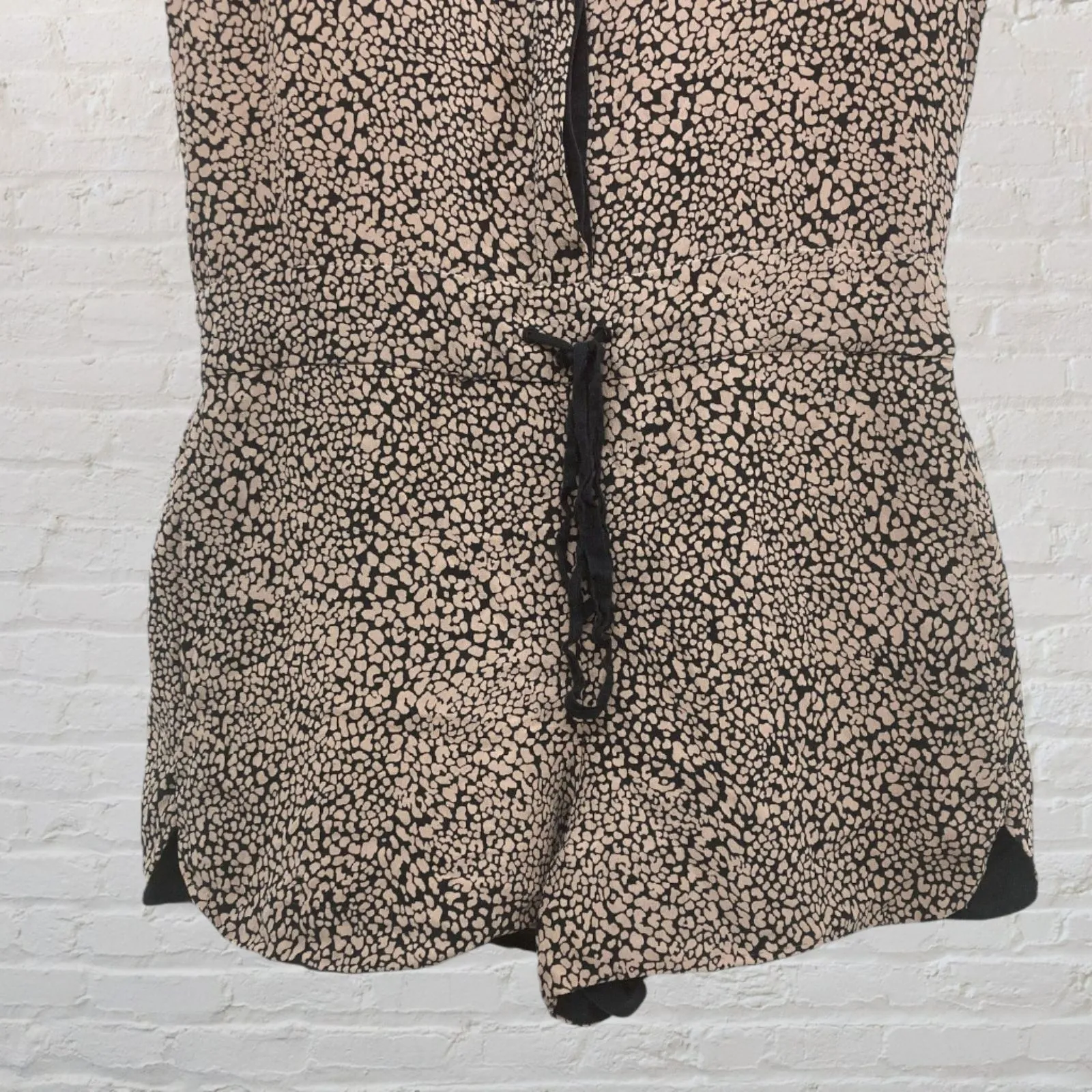 Robert Rodriguez Silk Romper Size 2 Animal Print Black Pink Designer Shorts - Image 13
