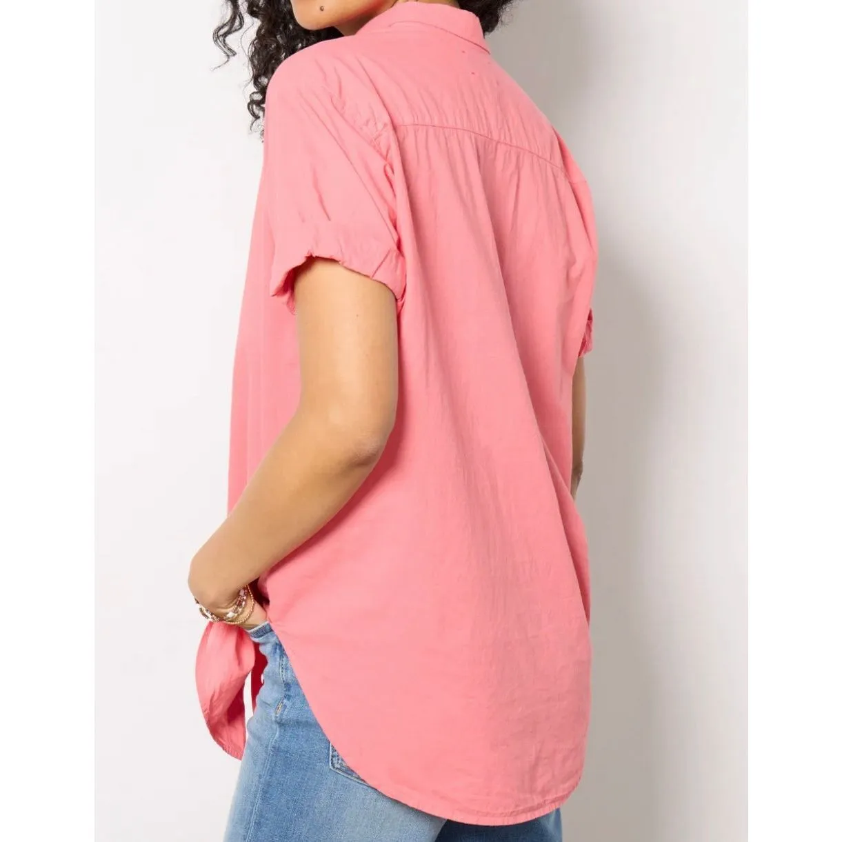 Xirena Channing tea rose cotton button down shirt xs Pink - Image 2