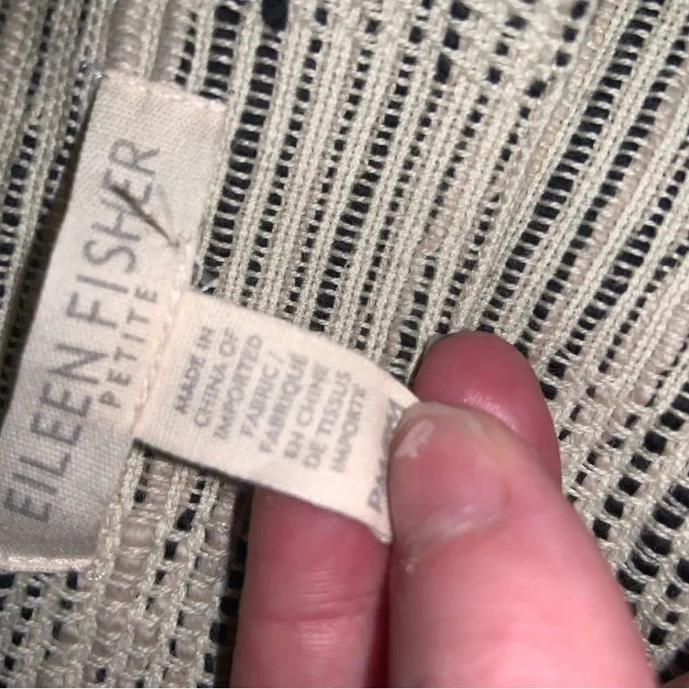 Eileen Fisher Natural Handloomed Cotton Furrows Round Neck Jacket Sz PM spring - Image 11