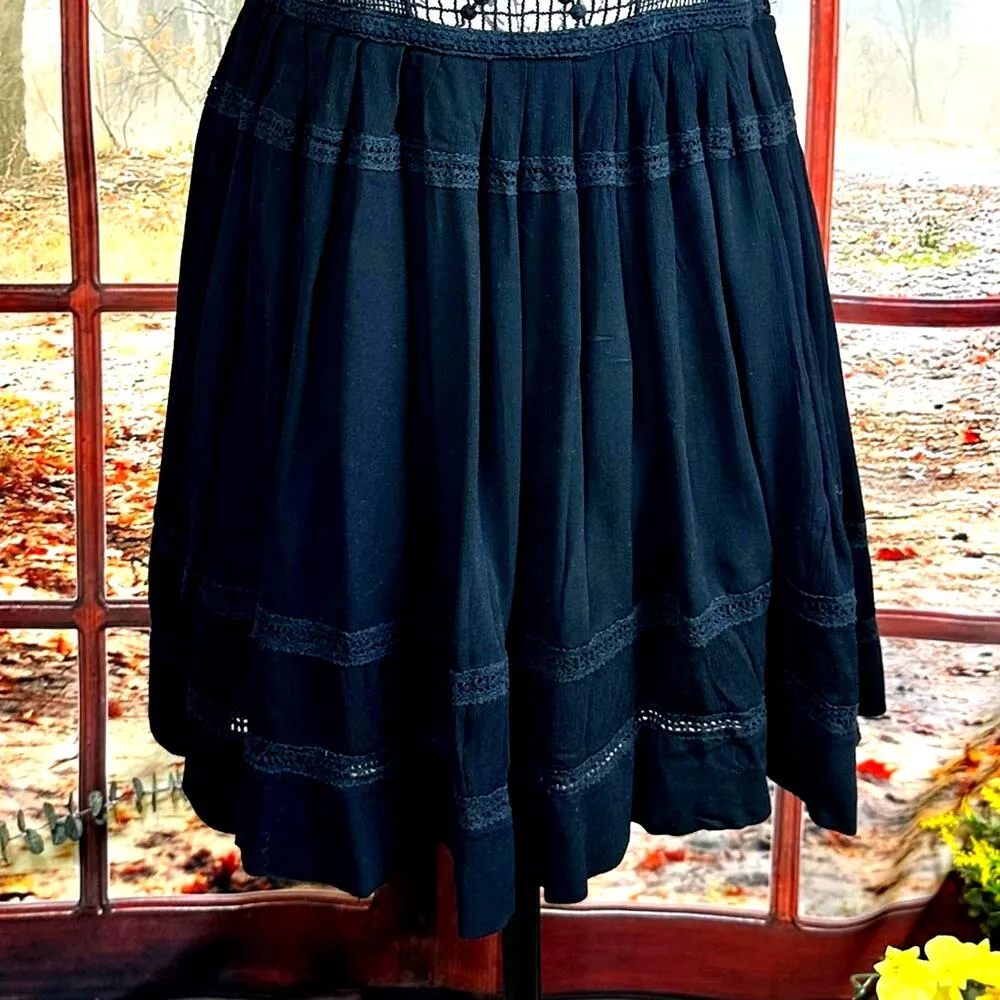 Free People Emily Crocheted Illusion Fit & Flare Little Black Dress S - Image 9