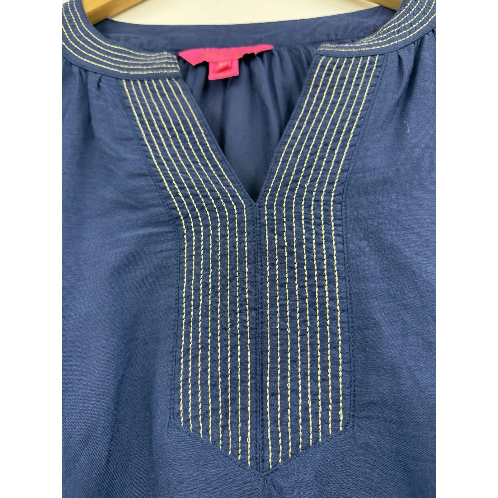 Lilly Pulitzer Sharise Long Sleeve Embroidered Top in Low Tide Navy Size‎ XS - Image 7