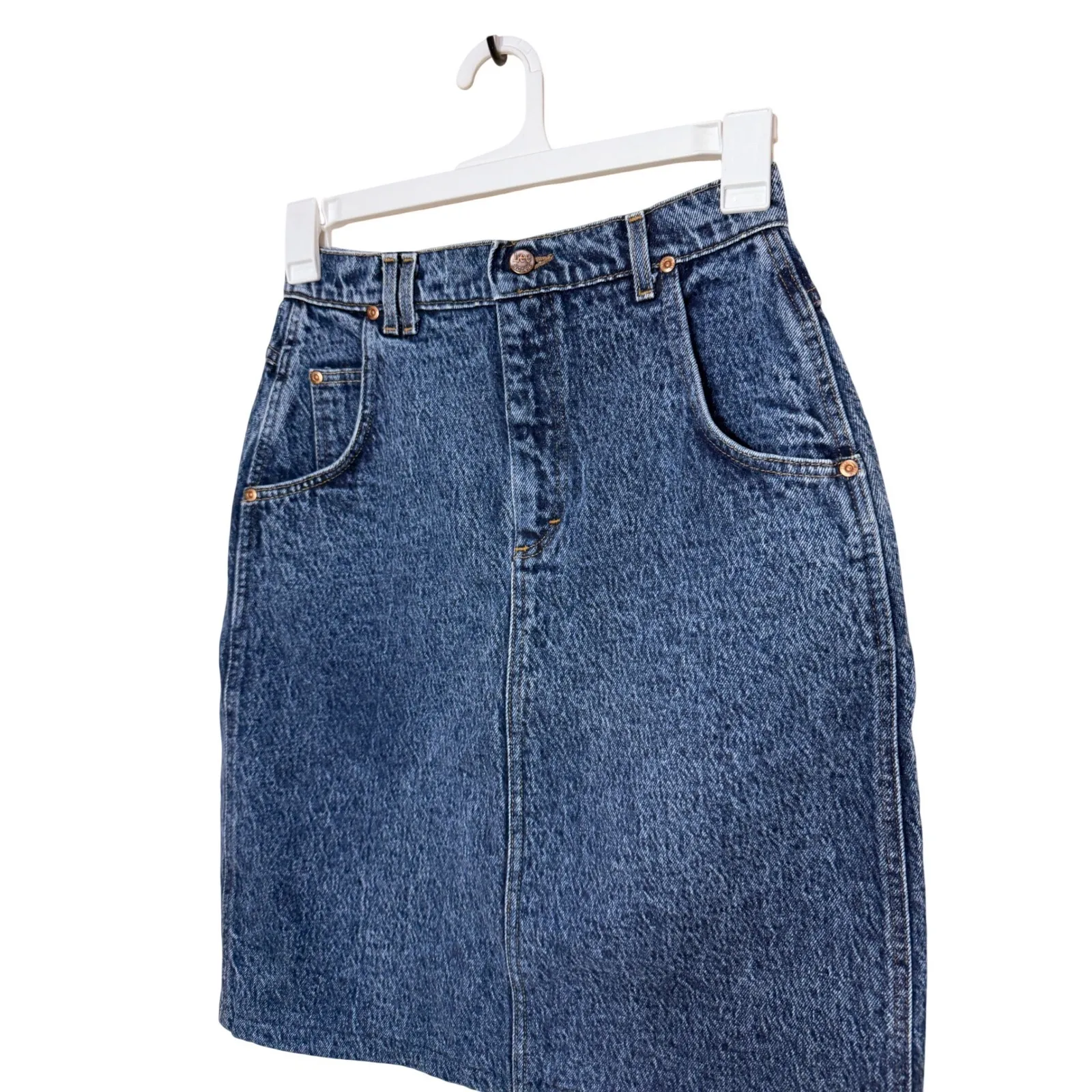 Lee Women's Vintage Acid Wash Denim Pencil Skirt Size 12 - Image 2