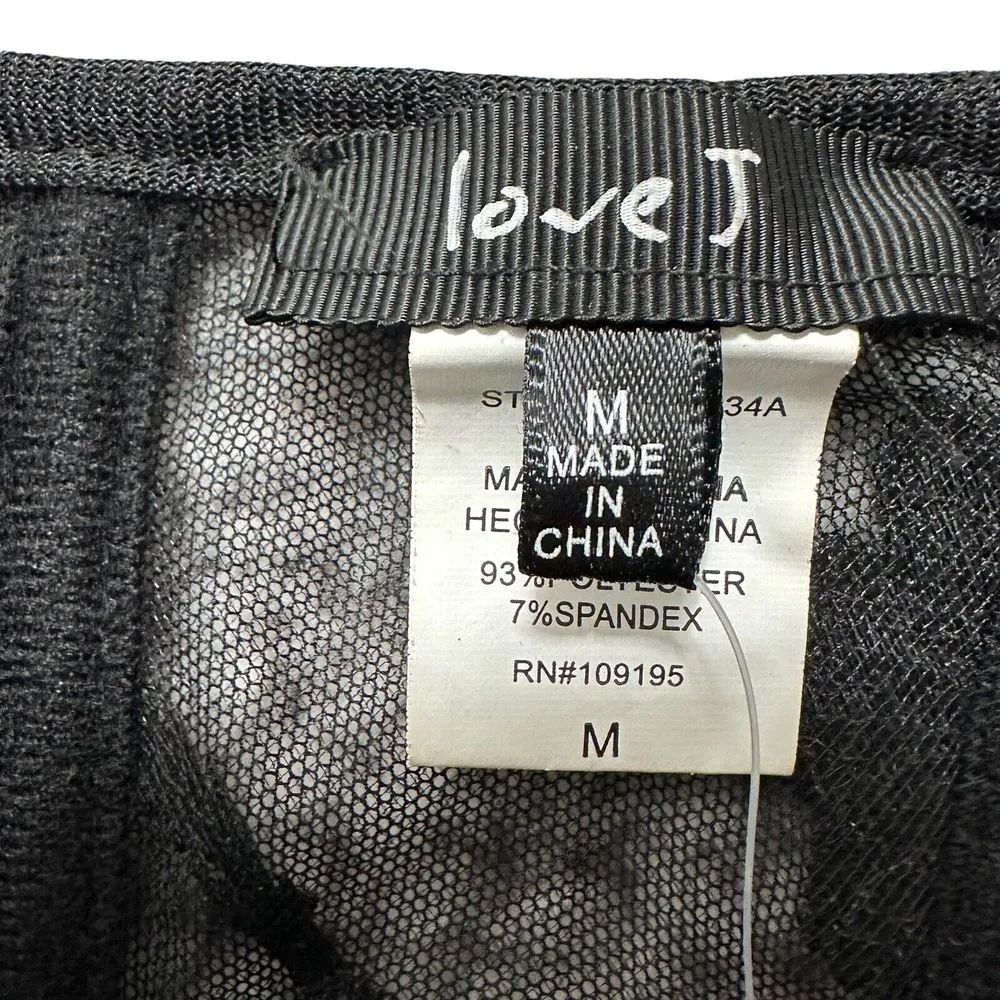 NWT Love J‎ Black Sequin Corset Top Women's Medium Polyester Spandex Solid - Image 6