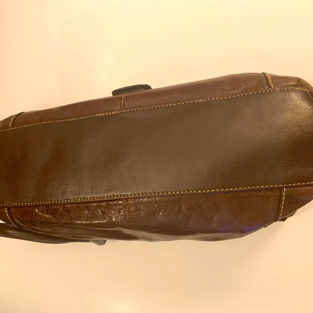 Giani Bernini Chocolate Brown Leather Hobo Shoulder Bag with Silver Hardware - Image 3