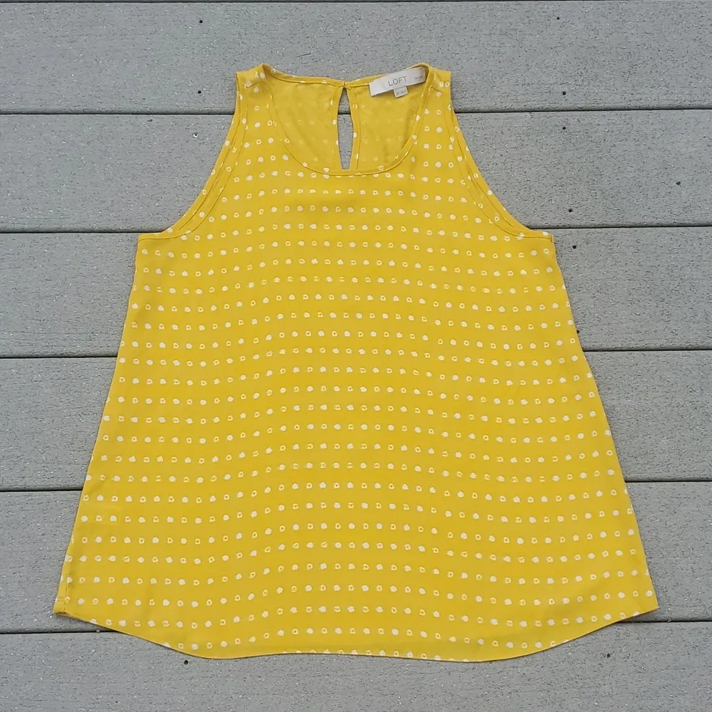 Loft Petite Polka Dot Mixed Media Sleeveless Top - Image 6
