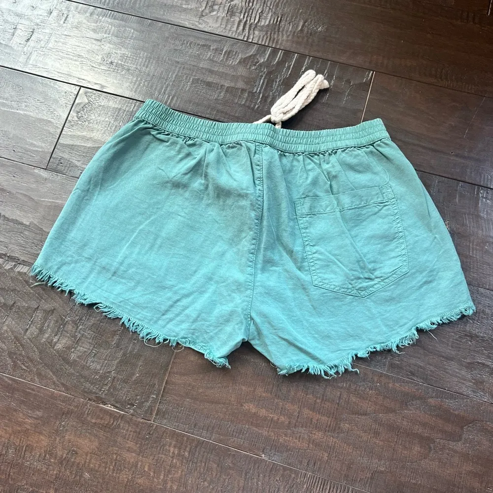 Aerie Blue Shorts with Frayed Hem - Image 3