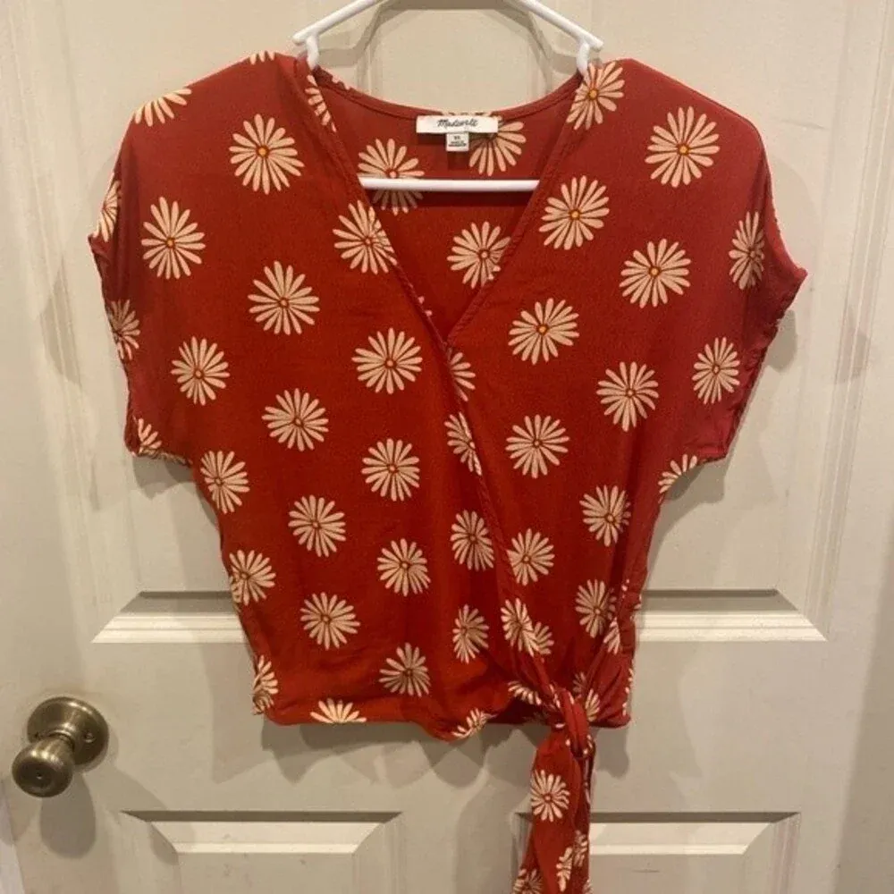 Madewell Sash Tie‎ Wrap Blouse SIze XS - Image 3