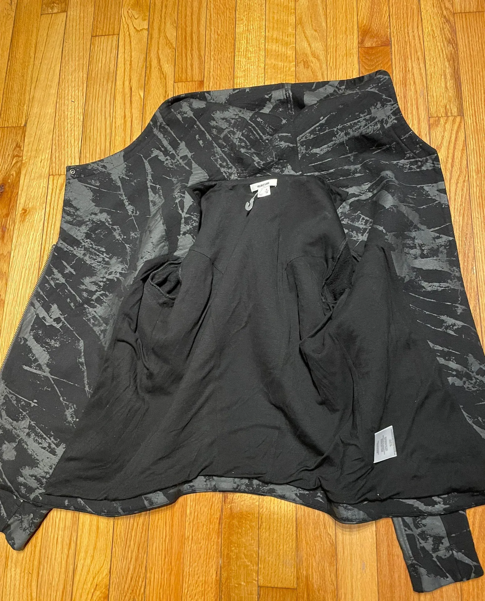 NWOT Tera Abstract Asymmetric zip Moto Print Biker Light Jacket - Image 6