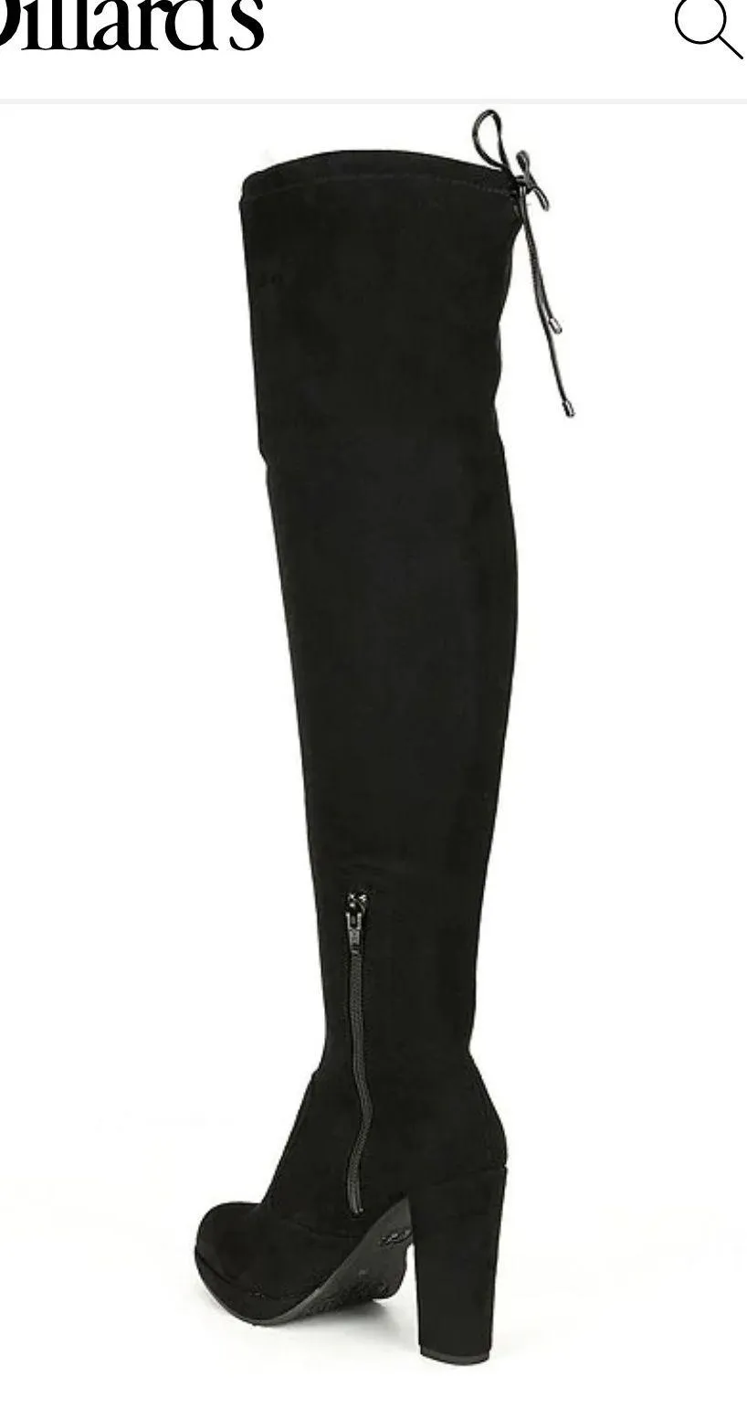 Suede Over The Knee Boots Fall/Winter with Tie  - Image 3