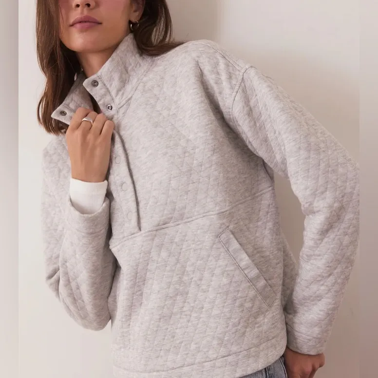 Marine Layer Gray Corbet Funnel Neck Pullover - Image 2