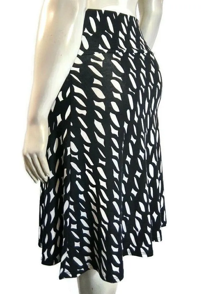 Abstract Black White Azure Fit Flare Skirt XS NWOT - Image 3