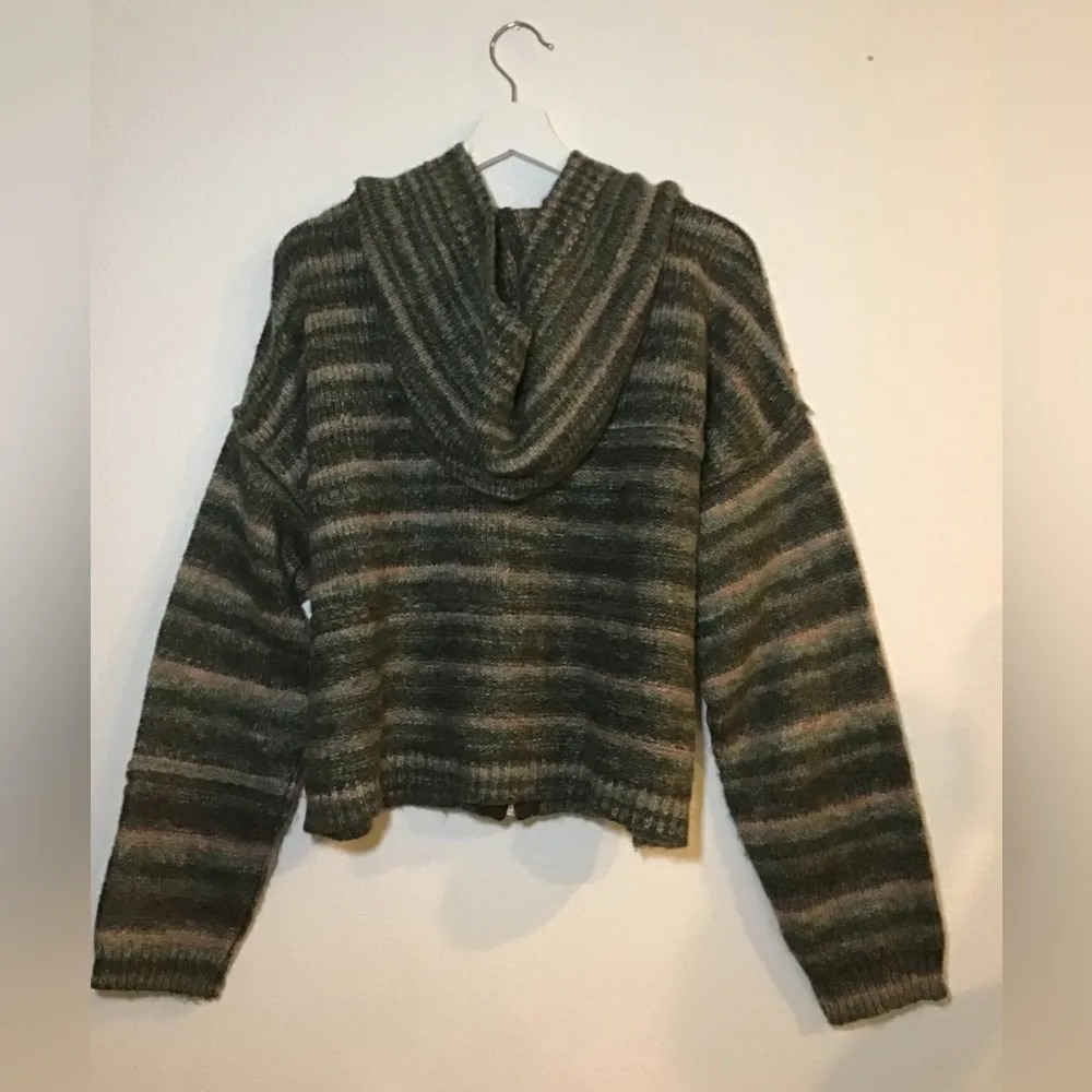 Urban Outfitters Cardigan Space Dye Striped Knitted Hoodie Size M - Image 2