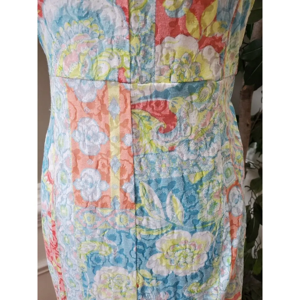 Rudy Rd. Women's Multicolor Round Neck Sleeveless Knee Length Dress Petites L Size undefined - Image 3