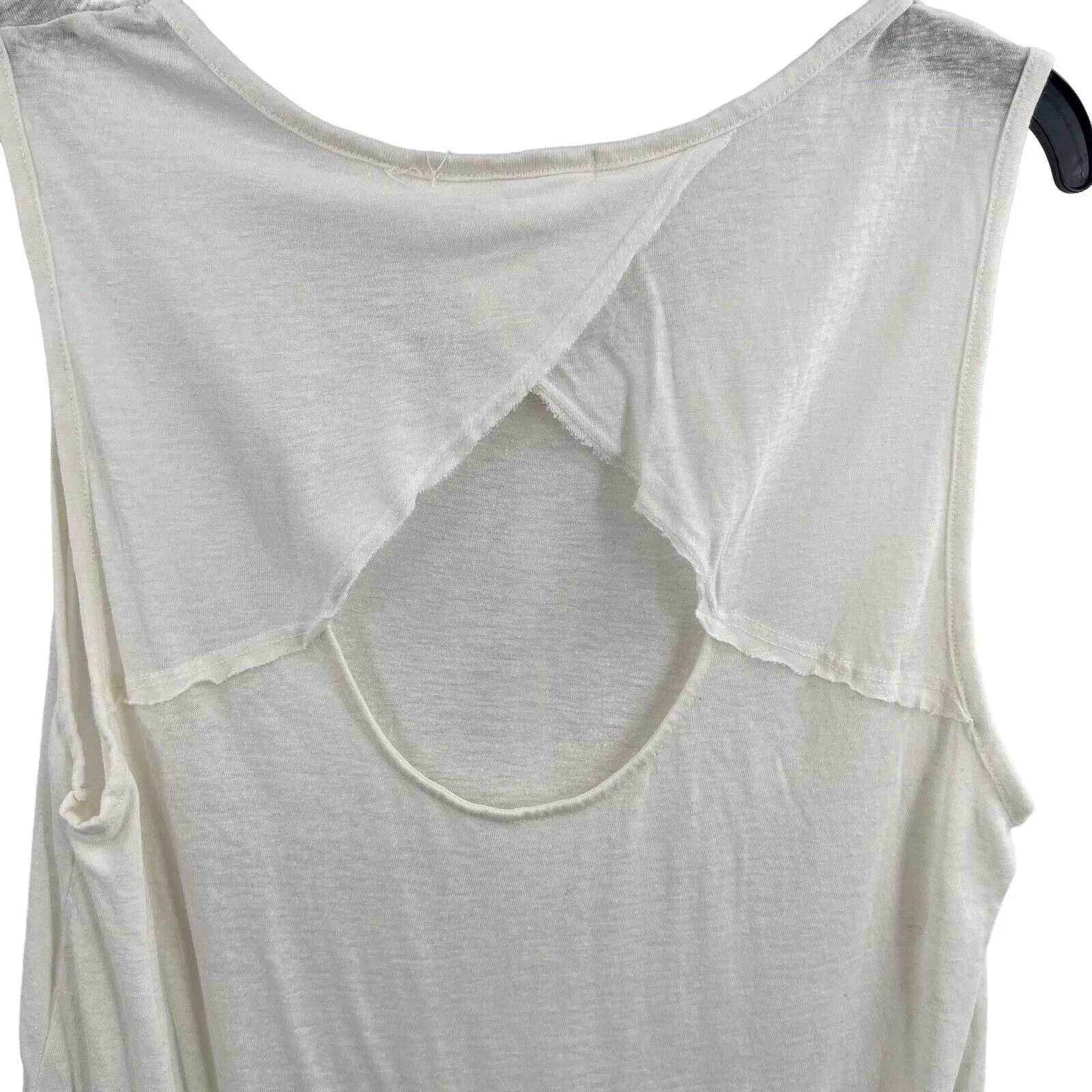 LAMade Ivory Linen Blend‎ Cutout Back Top Small New - Image 3