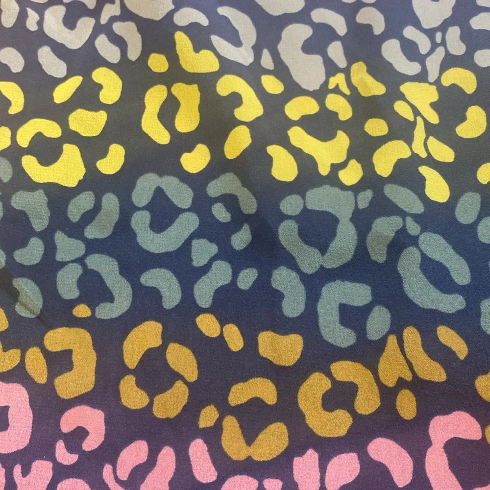 BODEN Silk Button Down Shirt Rainbow Geo Animal AOP Navy Yellow Pink Gray M Blue Size M - Image 7