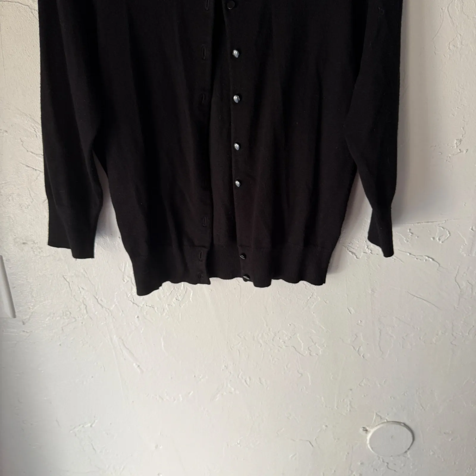 Y2k Styled Black Cardigan Medium 3/4 Sleeves Knit Coquette Preppy‎ Gilmore Girls - Image 5