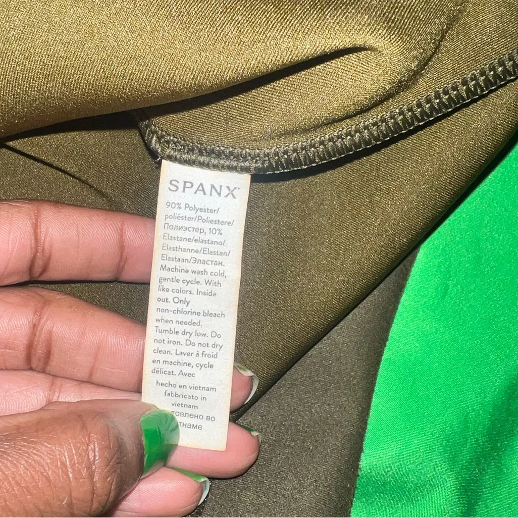 NWT Spanx Olive Green Faux Suede Dress size XS - Image 8